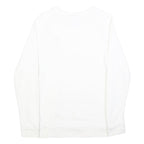 ADIDAS Mens White Crew Neck S Logo Sweatshirt Cotton Blend Casual Pullover