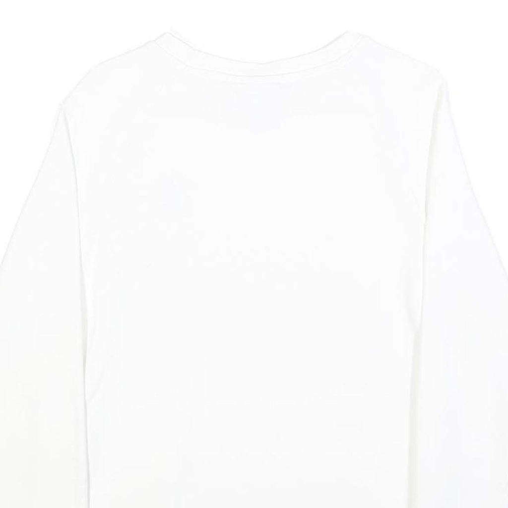 ADIDAS Mens White Crew Neck S Logo Sweatshirt Cotton Blend Casual Pullover