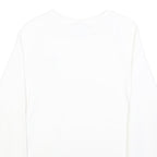 ADIDAS Mens White Crew Neck S Logo Sweatshirt Cotton Blend Casual Pullover