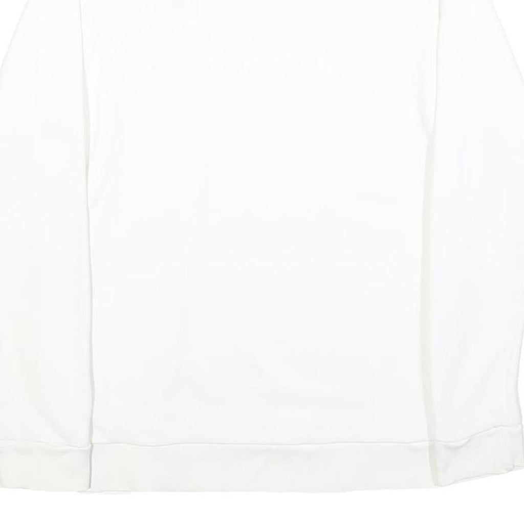 ADIDAS Mens White Crew Neck S Logo Sweatshirt Cotton Blend Casual Pullover