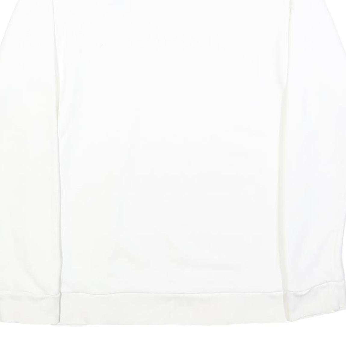 ADIDAS Mens White Crew Neck S Logo Sweatshirt Cotton Blend Casual Pullover