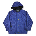 CRAZY WAVE Womens Blue Quilted Hooded Jacket L Polyester Blend Zip Outdoor