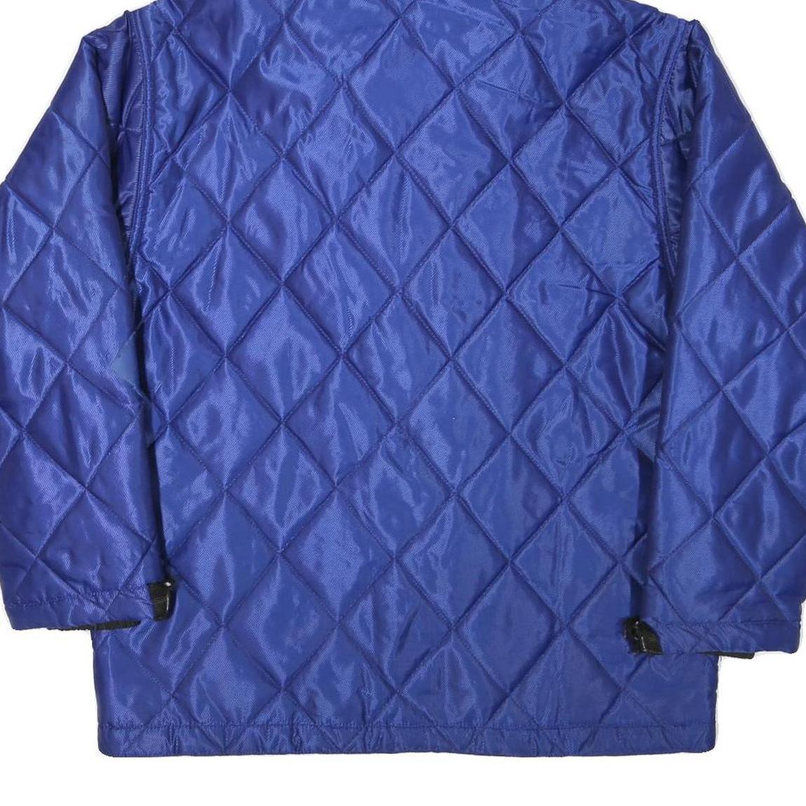 CRAZY WAVE Womens Blue Quilted Hooded Jacket L Polyester Blend Zip Outdoor