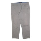 TOMMY HILFIGER Mens Cotton Blend Grey Slim Straight Trousers W36 L26 Casual
