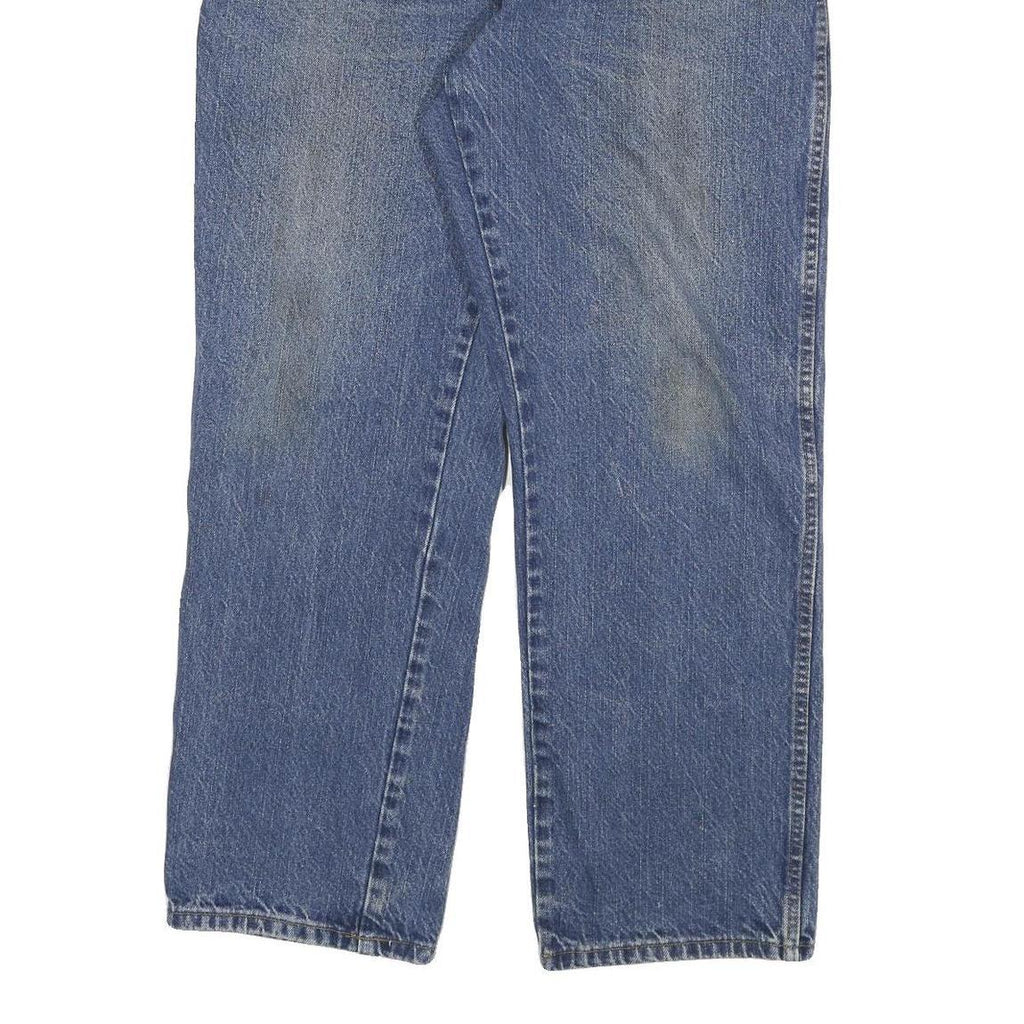 DICKIES Mens Blue Regular Fit Straight Leg Denim Rinse W34 L28 Cotton Blend Zip