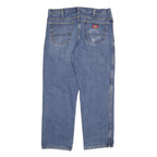DICKIES Mens Blue Regular Fit Straight Leg Denim Rinse W34 L28 Cotton Blend Zip