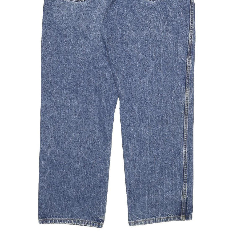 DICKIES Mens Blue Regular Fit Straight Leg Denim Rinse W34 L28 Cotton Blend Zip