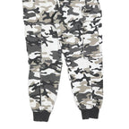 CLOCKHOUSE Mens Cotton Blend White & Grey Camouflage Regular Fit Cargo Trousers