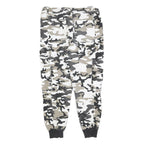 CLOCKHOUSE Mens Cotton Blend White & Grey Camouflage Regular Fit Cargo Trousers