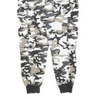 CLOCKHOUSE Mens Cotton Blend White & Grey Camouflage Regular Fit Cargo Trousers