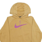 NIKE Womens Beige Hoodie M Cotton Blend Casual Sports Pullover M Size