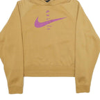 NIKE Womens Beige Hoodie M Cotton Blend Casual Sports Pullover M Size