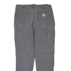 CARHARTT Mens Regular Grey Cotton Blend Trousers W36 L34 Workwear Zip Closure