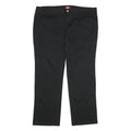 DICKIES Womens Black Relaxed Straight Trousers W40 L32 Cotton Blend Zip