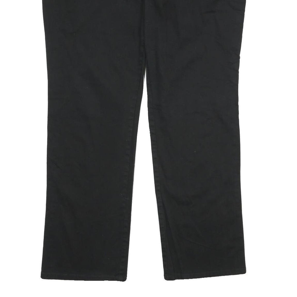 DICKIES Womens Black Relaxed Straight Trousers W40 L32 Cotton Blend Zip