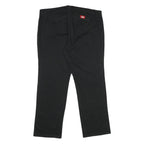 DICKIES Womens Black Relaxed Straight Trousers W40 L32 Cotton Blend Zip