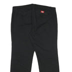 DICKIES Womens Black Relaxed Straight Trousers W40 L32 Cotton Blend Zip