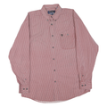 WRANGLER Mens Red & White Printed Shirt L Button Down Cotton Blend Long Sleeve