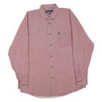 WRANGLER Mens Red & White Printed Shirt L Button Down Cotton Blend Long Sleeve