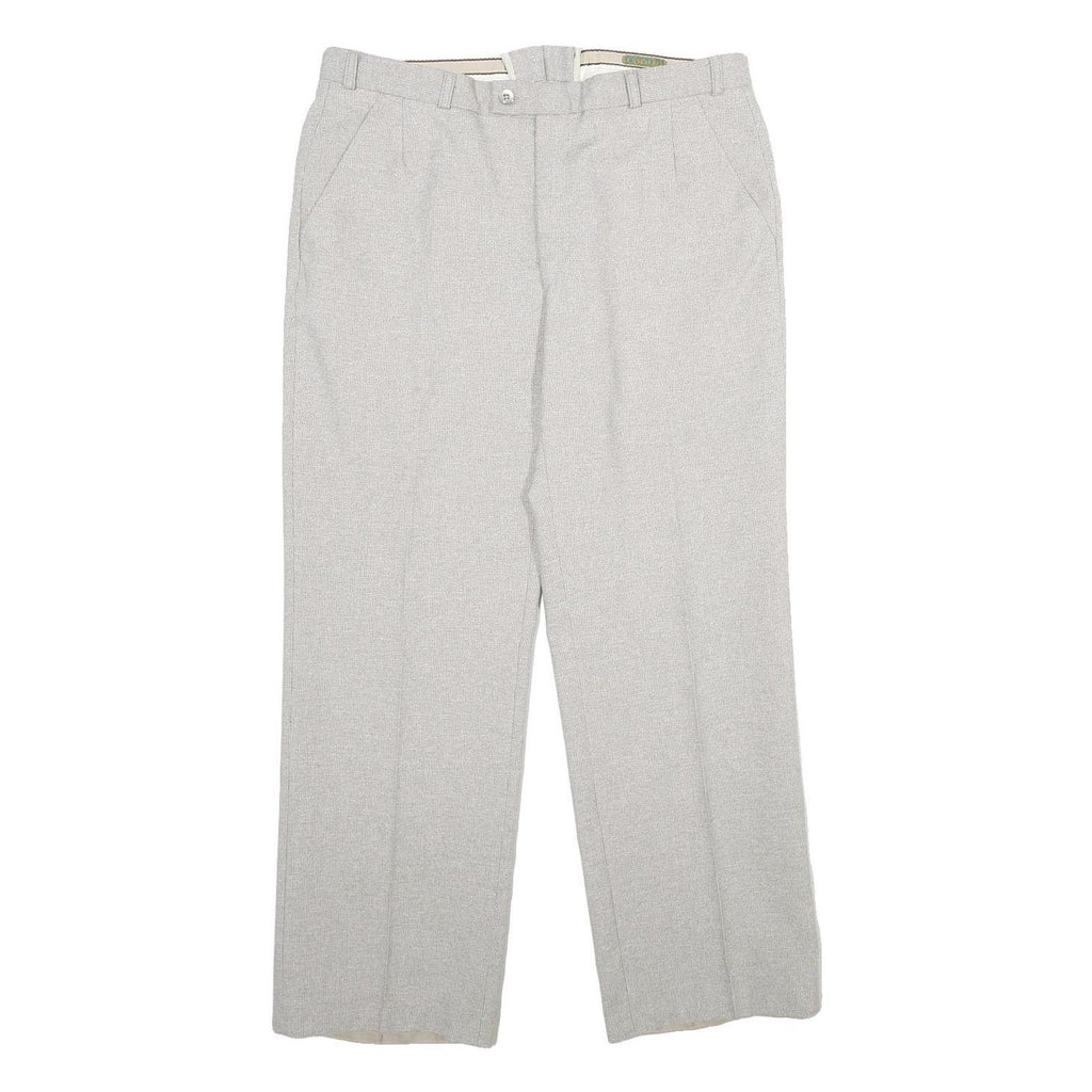 CANDA Mens Wool Blend Regular Fit Grey Trousers W32 L30 Classic Zip Fastening