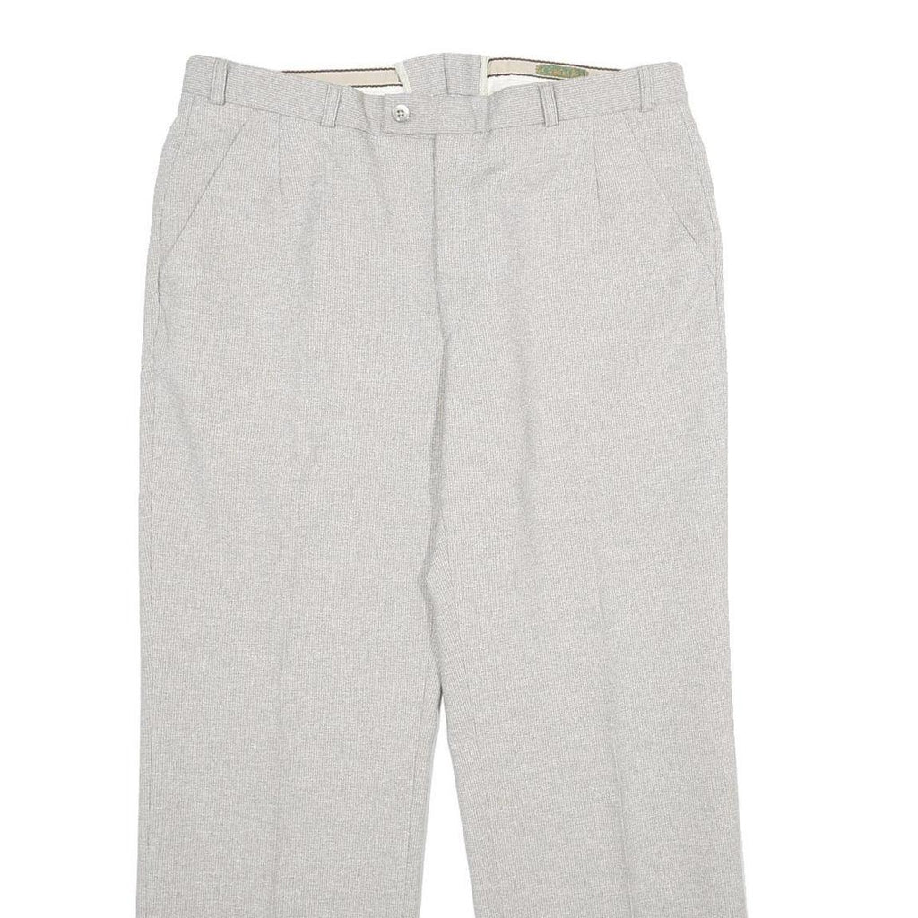 CANDA Mens Wool Blend Regular Fit Grey Trousers W32 L30 Classic Zip Fastening