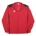 ADIDAS Mens Red & Black Lightweight Jacket S Polyester Zip Plain Sportswear