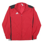 ADIDAS Mens Red & Black Lightweight Jacket S Polyester Zip Plain Sportswear