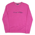 TOMMY HILFIGER Womens Pink Crew Neck XS Sweatshirt Cotton Blend Pullover