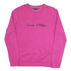 TOMMY HILFIGER Womens Pink Crew Neck XS Sweatshirt Cotton Blend Pullover