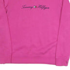 TOMMY HILFIGER Womens Pink Crew Neck XS Sweatshirt Cotton Blend Pullover