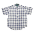 TOMMY HILFIGER Mens Blue & White Check Short Sleeve Shirt M Casual Summer Linen