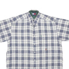 TOMMY HILFIGER Mens Blue & White Check Short Sleeve Shirt M Casual Summer Linen