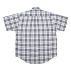 TOMMY HILFIGER Mens Blue & White Check Short Sleeve Shirt M Casual Summer Linen
