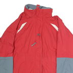 HELLY HANSEN Womens Red & Grey Outdoor Jacket S Polyester Zip Plain Weatherproof