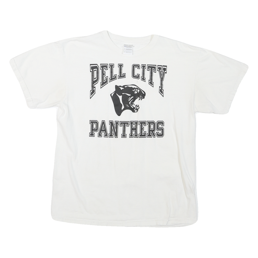 Mens White Pell City Panthers Graphic T-Shirt M Short Sleeve Crew Neck Cotton