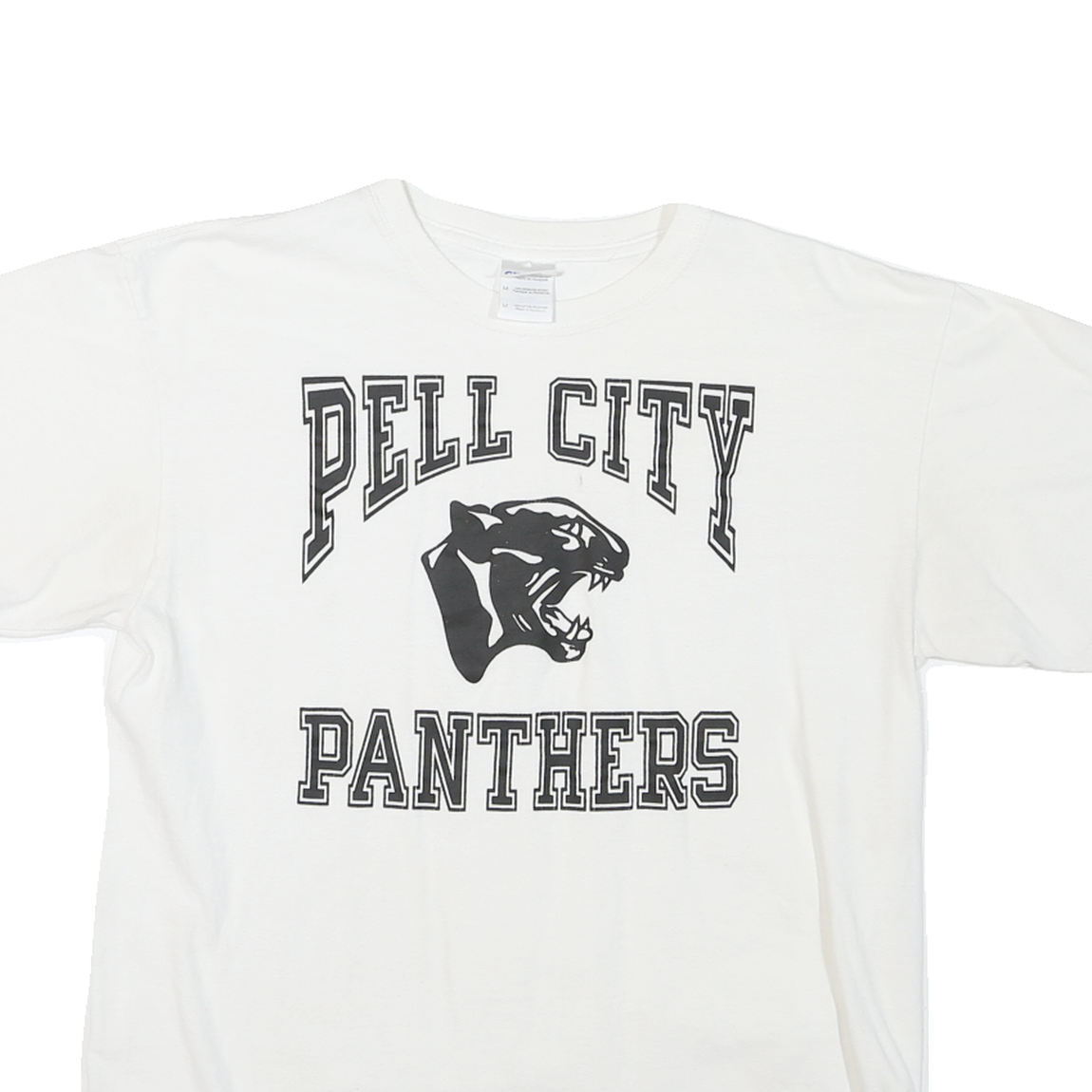 Mens White Pell City Panthers Graphic T-Shirt M Short Sleeve Crew Neck Cotton
