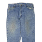 CARHARTT Mens Blue Regular Fit Straight Leg Denim Jeans W44 L30 Zip Closure