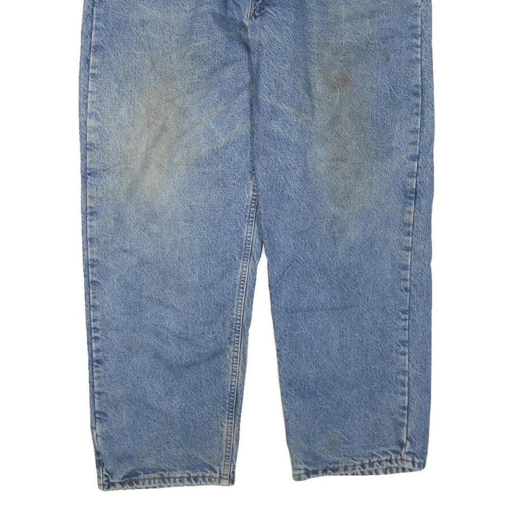 CARHARTT Mens Blue Regular Fit Straight Leg Denim Jeans W44 L30 Zip Closure