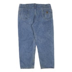CARHARTT Mens Blue Regular Fit Straight Leg Denim Jeans W44 L30 Zip Closure