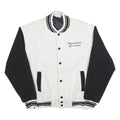 FRUIT OF THE LOOM Mens White & Black Department Of Justice Button Jacket L