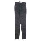 LEVI'S Womens Cotton Blend Black Slim Skinny Trousers W25 L32 Stylish Zip