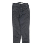 LEVI'S Womens Cotton Blend Black Slim Skinny Trousers W25 L32 Stylish Zip