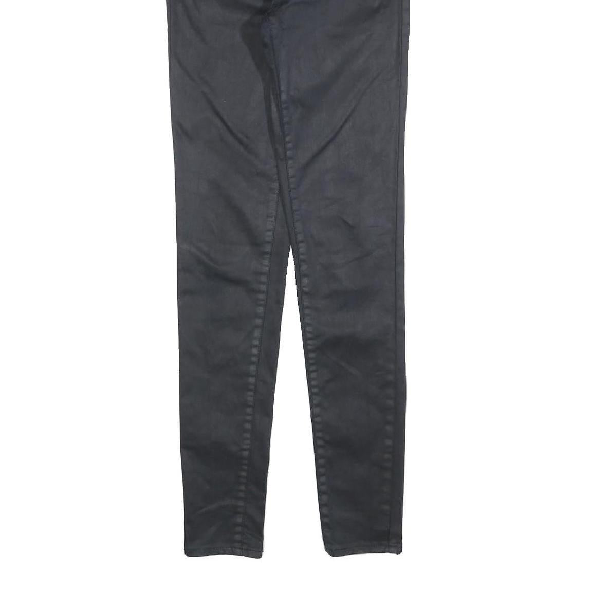 LEVI'S Womens Cotton Blend Black Slim Skinny Trousers W25 L32 Stylish Zip