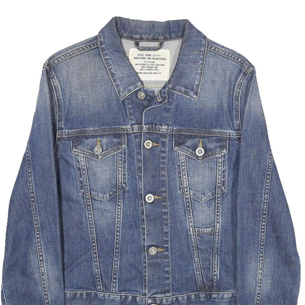 DIESEL Mens Blue Denim Jacket M Cotton Blend Classic Button Closure Stylish