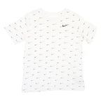 NIKE Boys White T-Shirt XL Short Sleeve Crew Neck All Over Swoosh Print