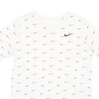 NIKE Boys White T-Shirt XL Short Sleeve Crew Neck All Over Swoosh Print