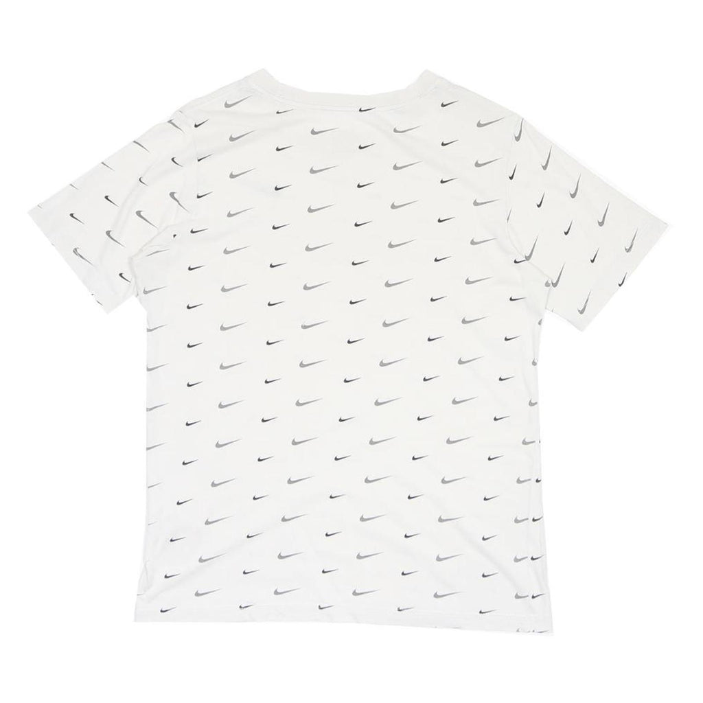 NIKE Boys White T-Shirt XL Short Sleeve Crew Neck All Over Swoosh Print