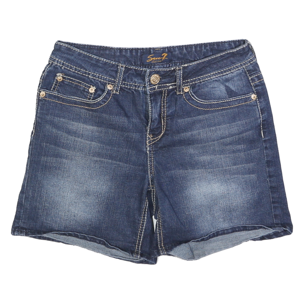 7 FOR ALL MANKIND Womens Denim Blue Shorts S W28 Classic Fit Jeans
