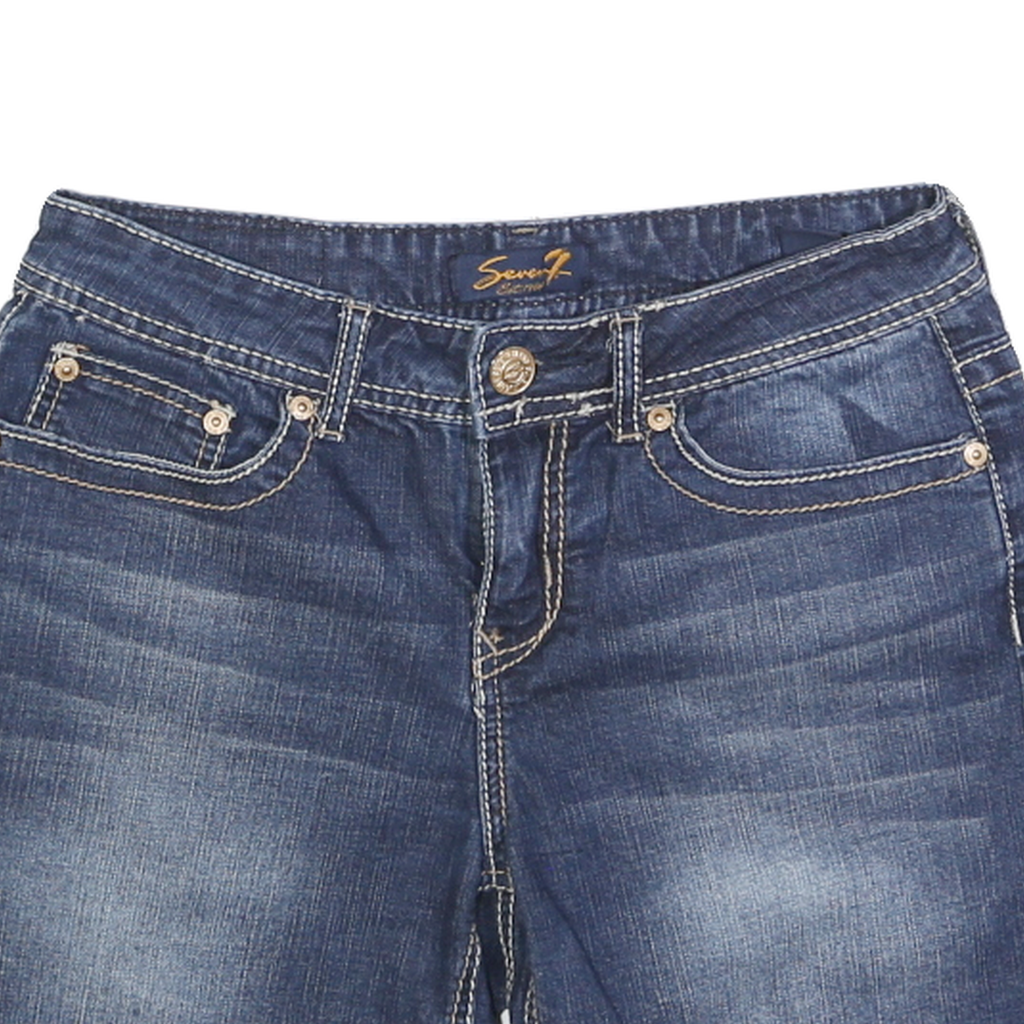 7 FOR ALL MANKIND Womens Denim Blue Shorts S W28 Classic Fit Jeans
