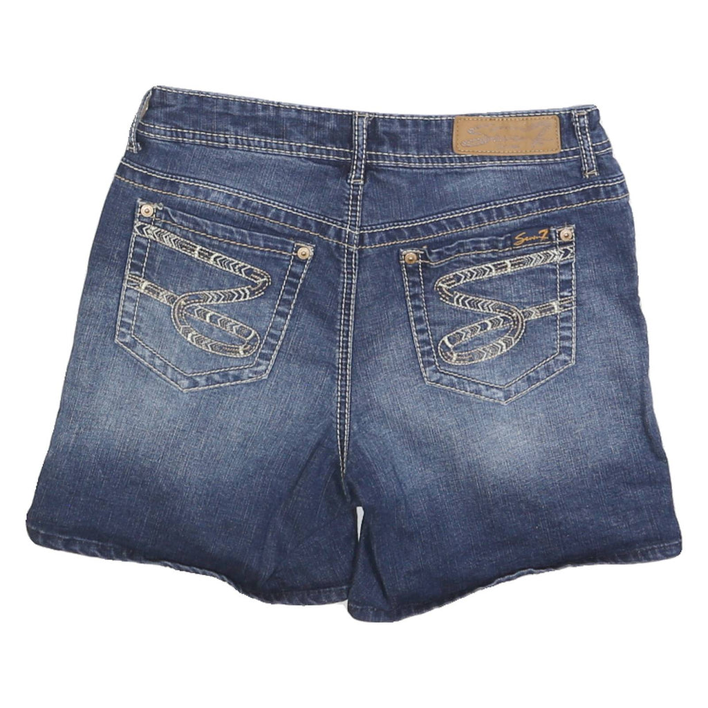 7 FOR ALL MANKIND Womens Denim Blue Shorts S W28 Classic Fit Jeans